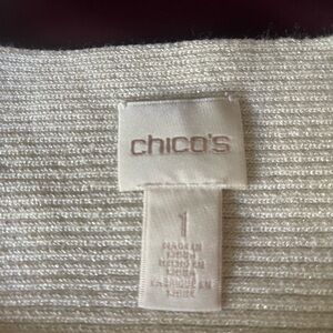 Chico's Sparkly Cream Knit Holiday Sweater